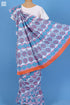 Mulmul Cotton Saree With Fall In Floral Block Print